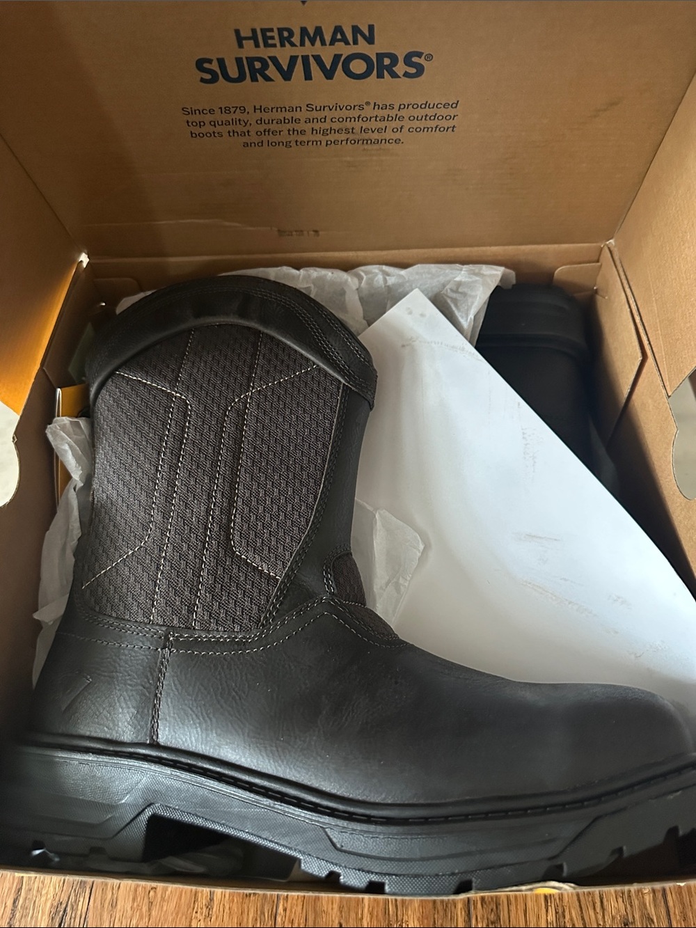 Survivors Men's Granite Pull On Steel Toe Work Boots Size 10 1/2